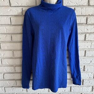 Athleta Flurry Peak Turtleneck Athletic Shirt Blue Black Women’s M